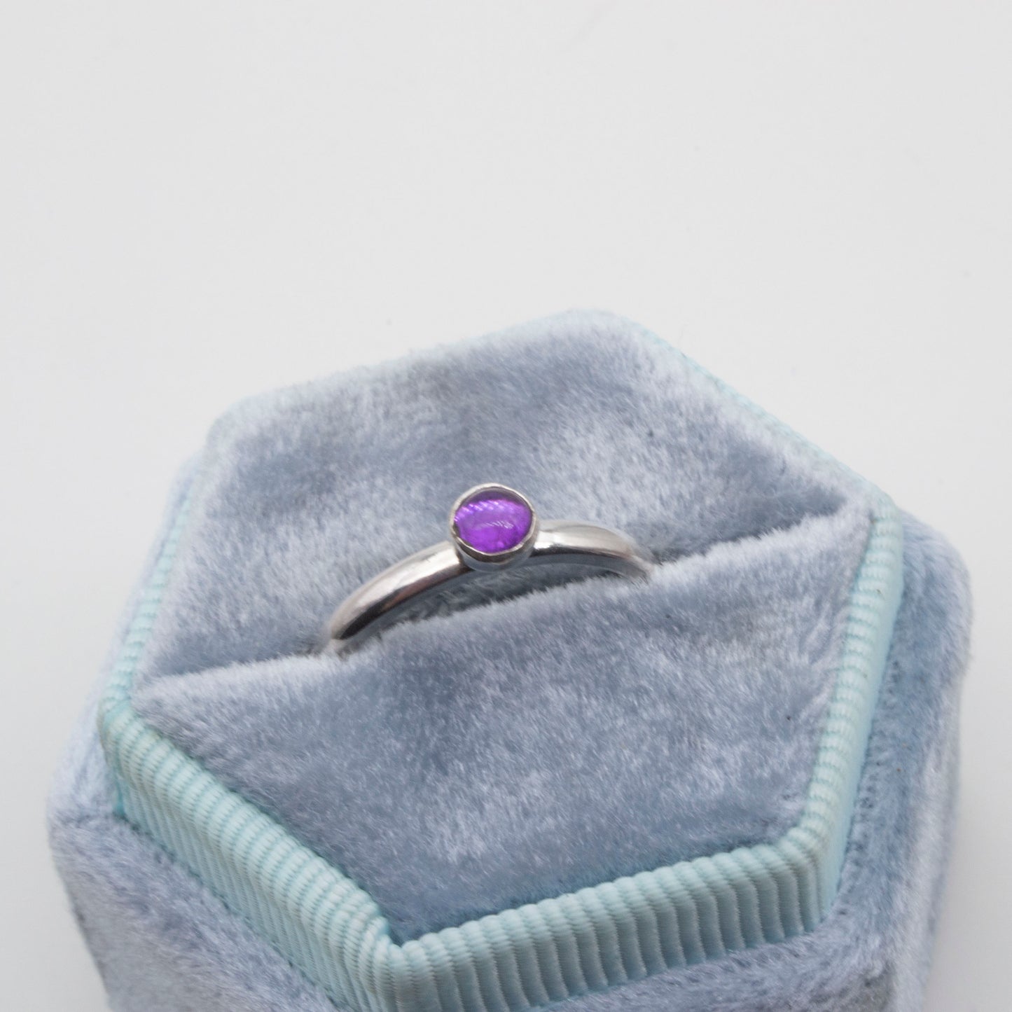 Amethyst cabochon ring Size K1/2 or L