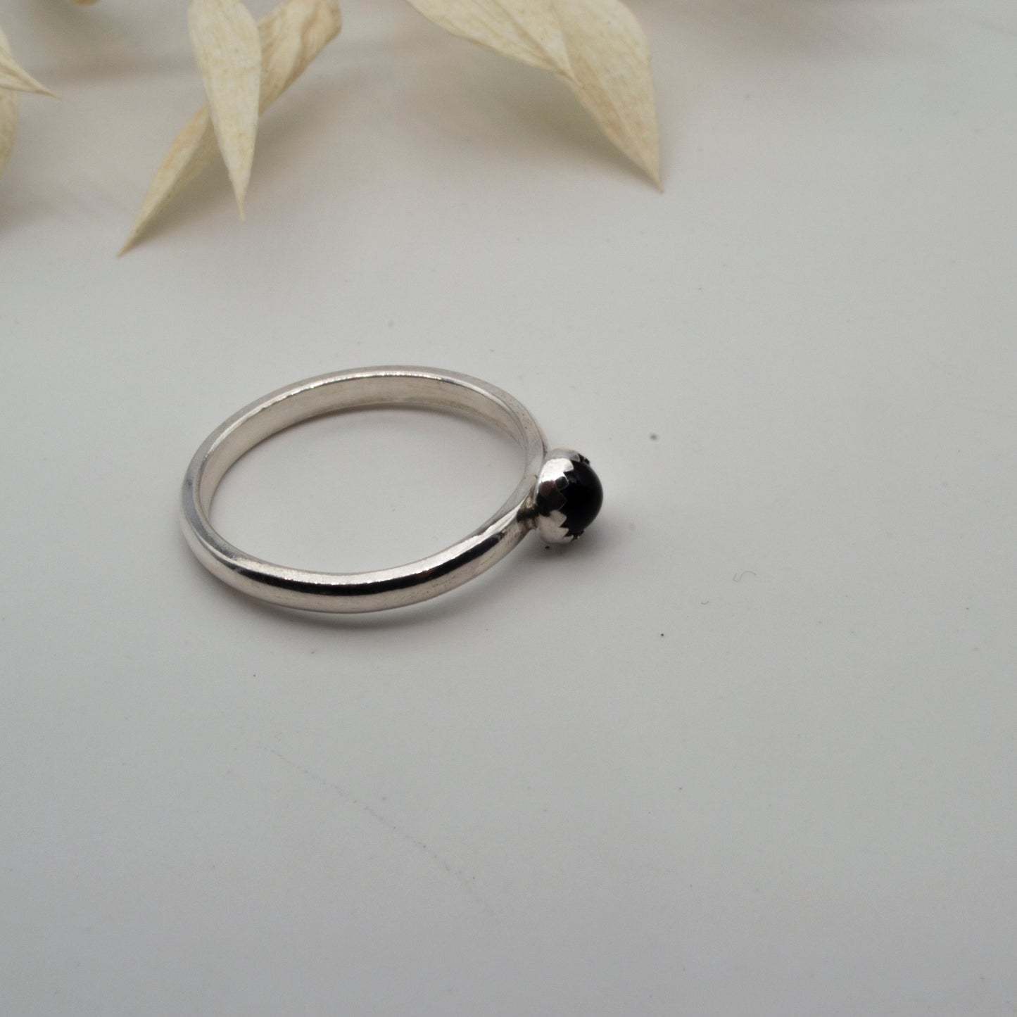 Amethyst cabochon ring Size P