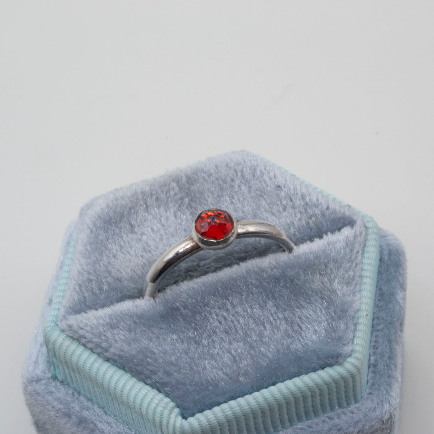 Garnet rose cut ring Size L