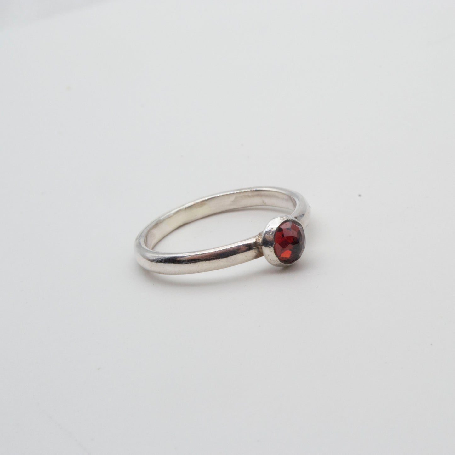 Garnet rose cut ring Size L