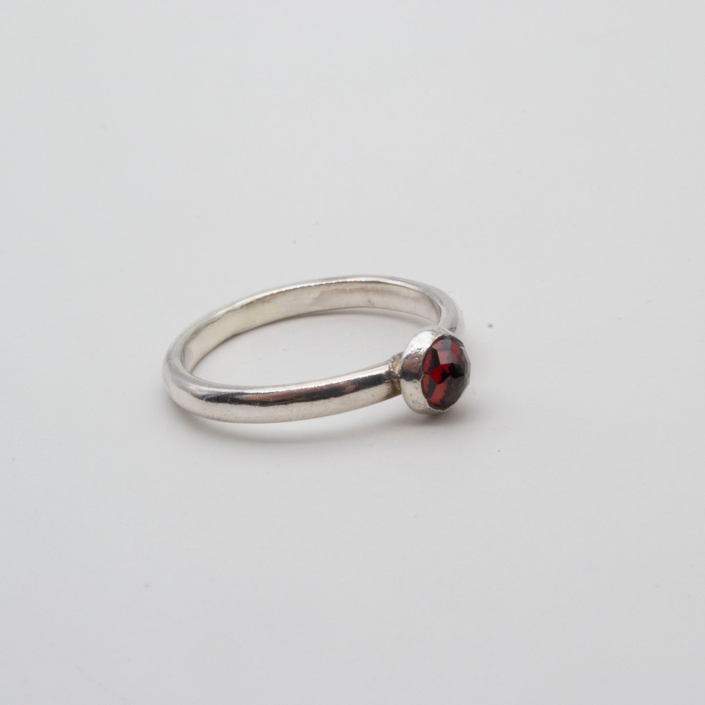 Garnet rose cut ring Size L