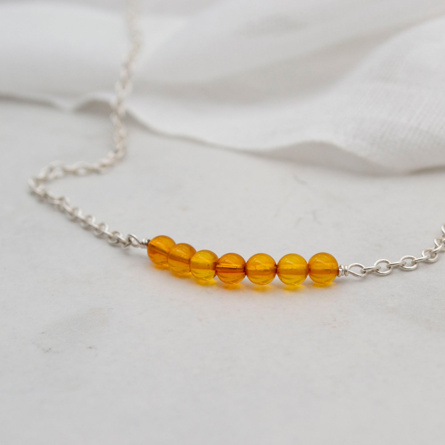 Seven Bead Necklace – Sterling Silver & Gemstones