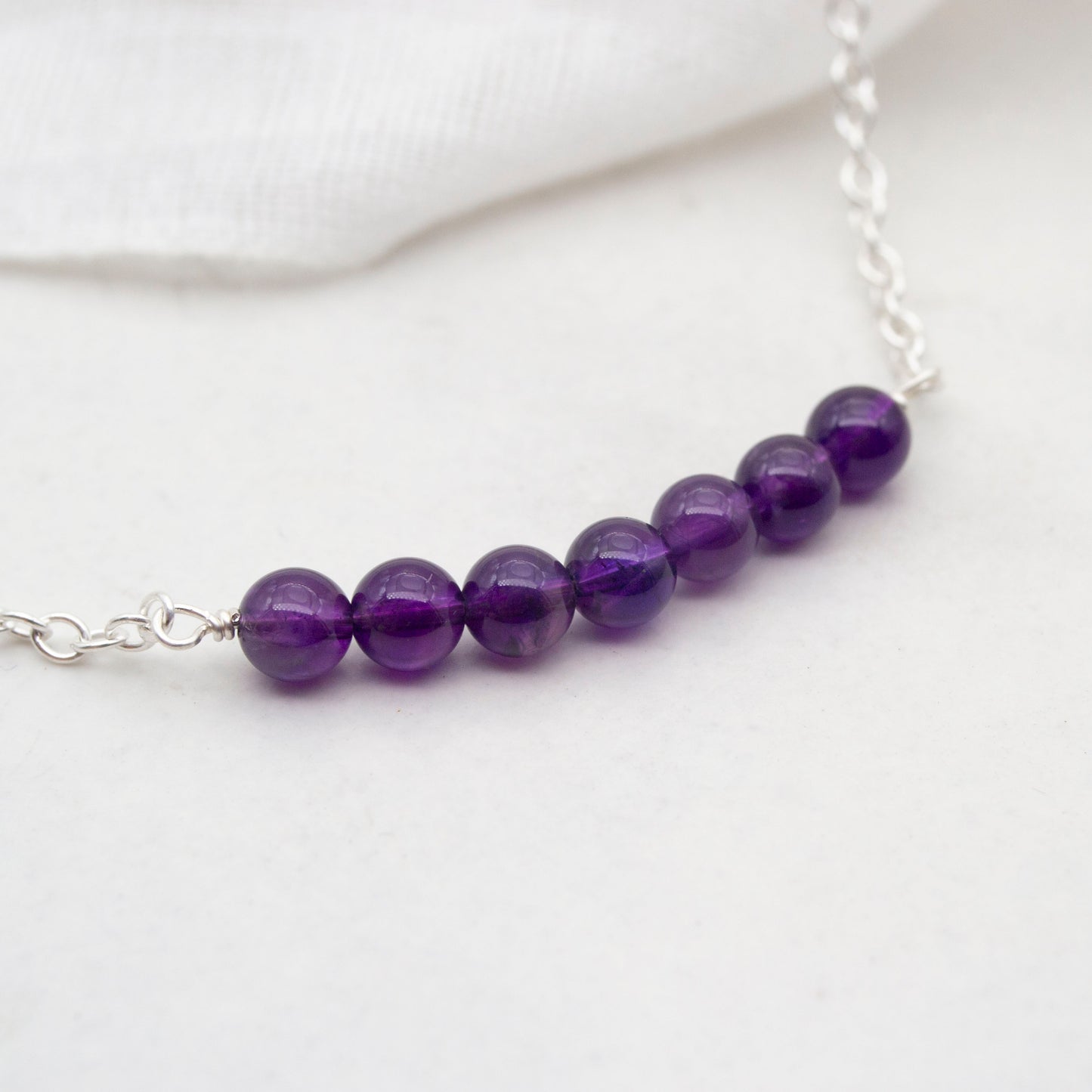 Seven Bead Necklace – Sterling Silver & Gemstones