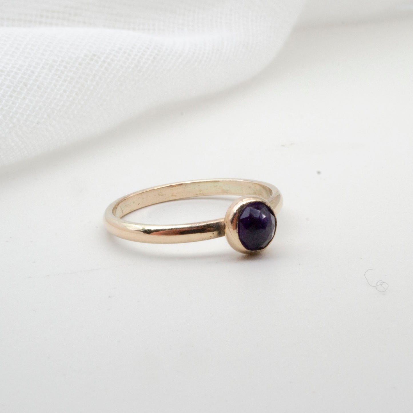 Amethyst rose cut ring on gold fill ring