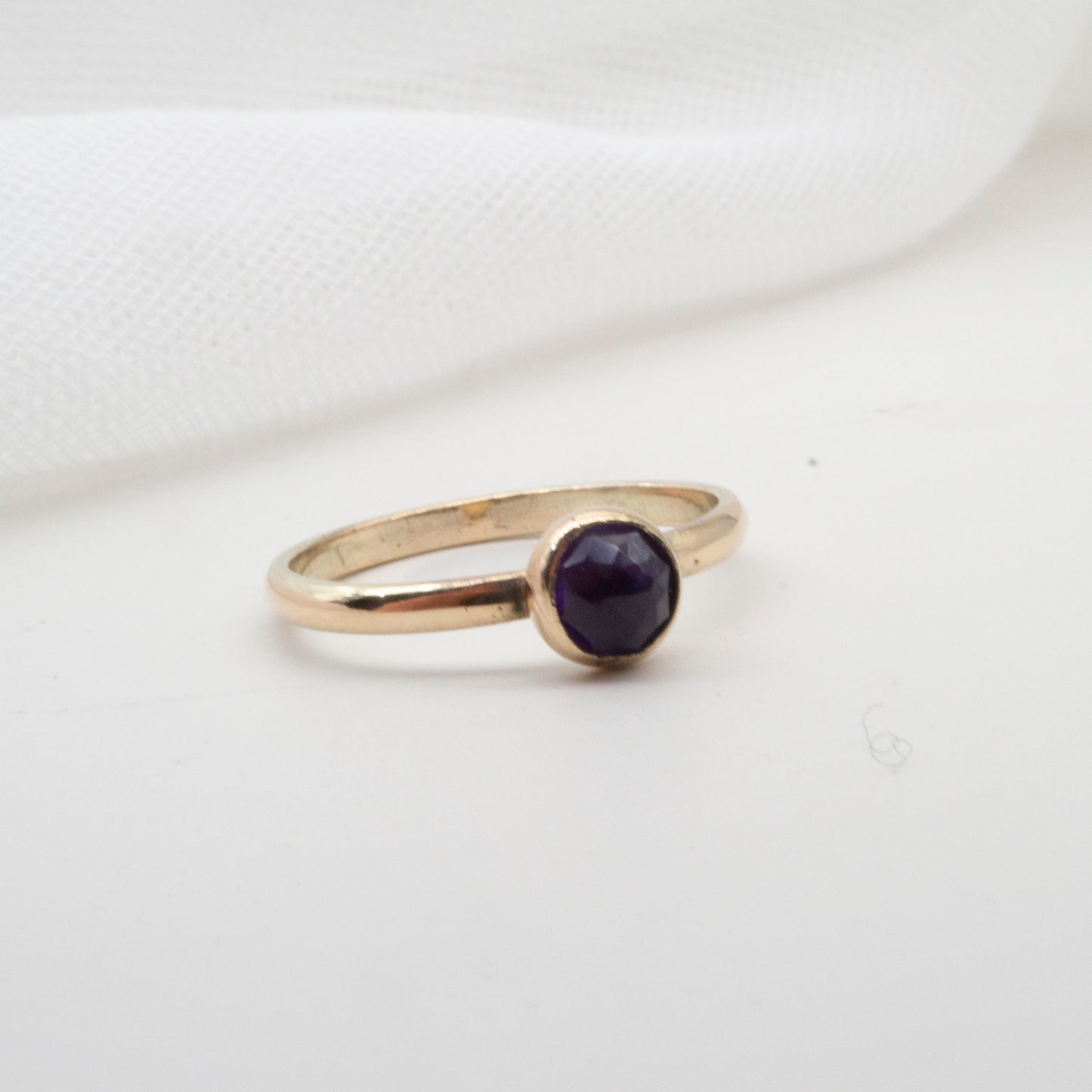Amethyst rose cut ring on gold fill ring