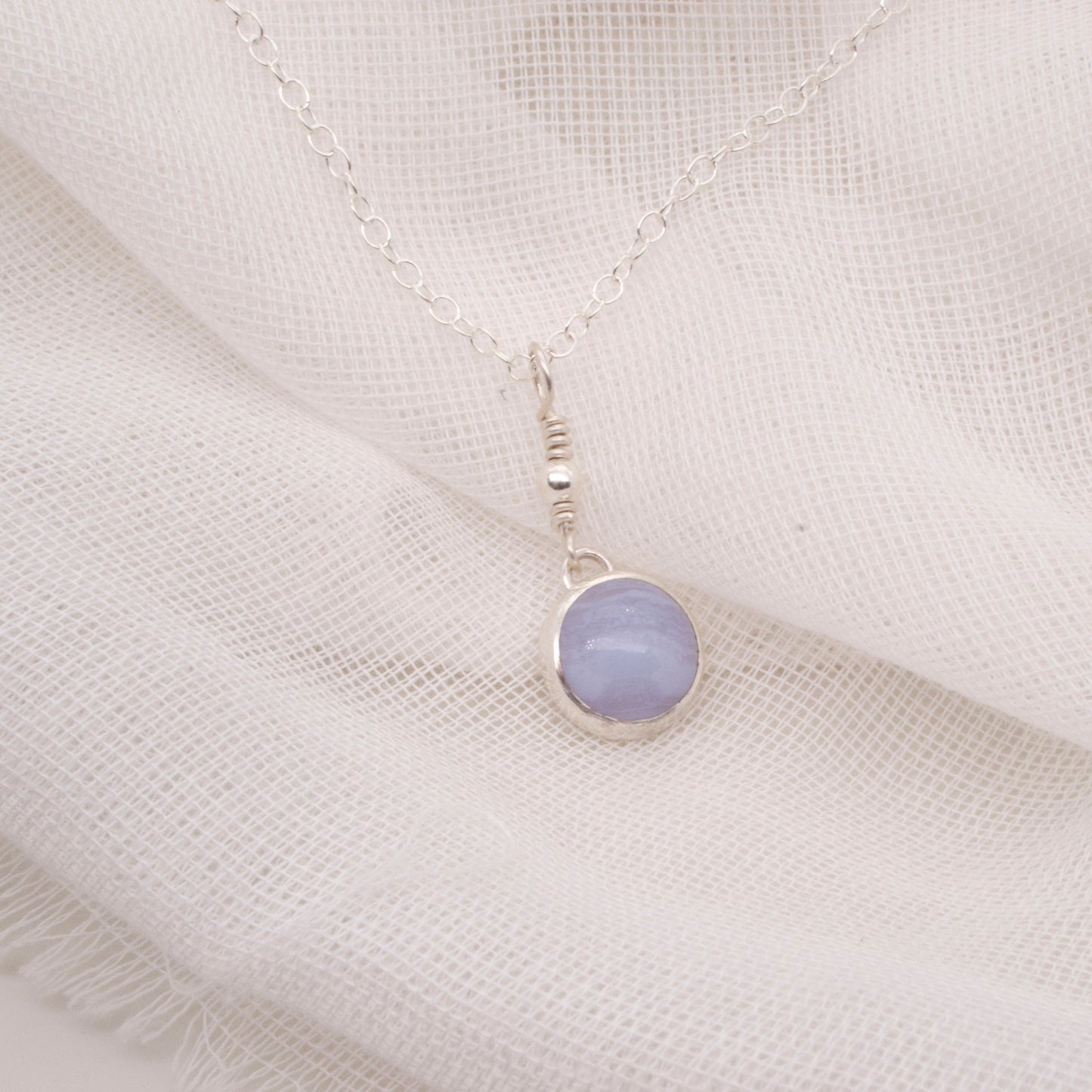 Blue lace agate pendant necklace