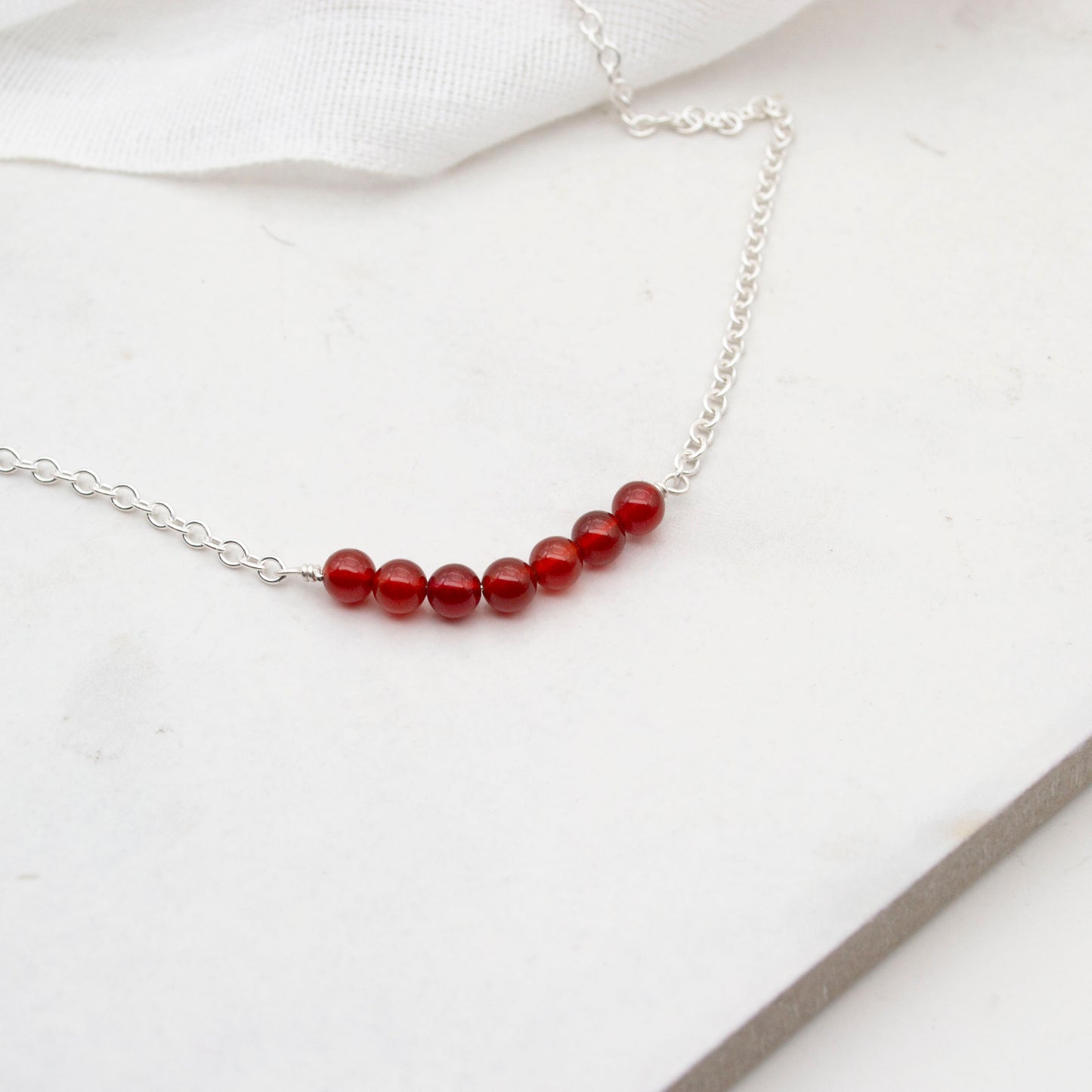 Seven Bead Necklace – Sterling Silver & Gemstones