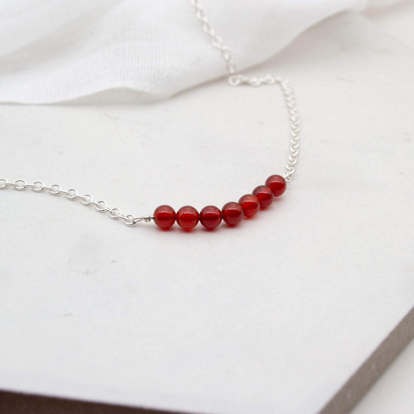 Seven Bead Necklace – Sterling Silver & Gemstones
