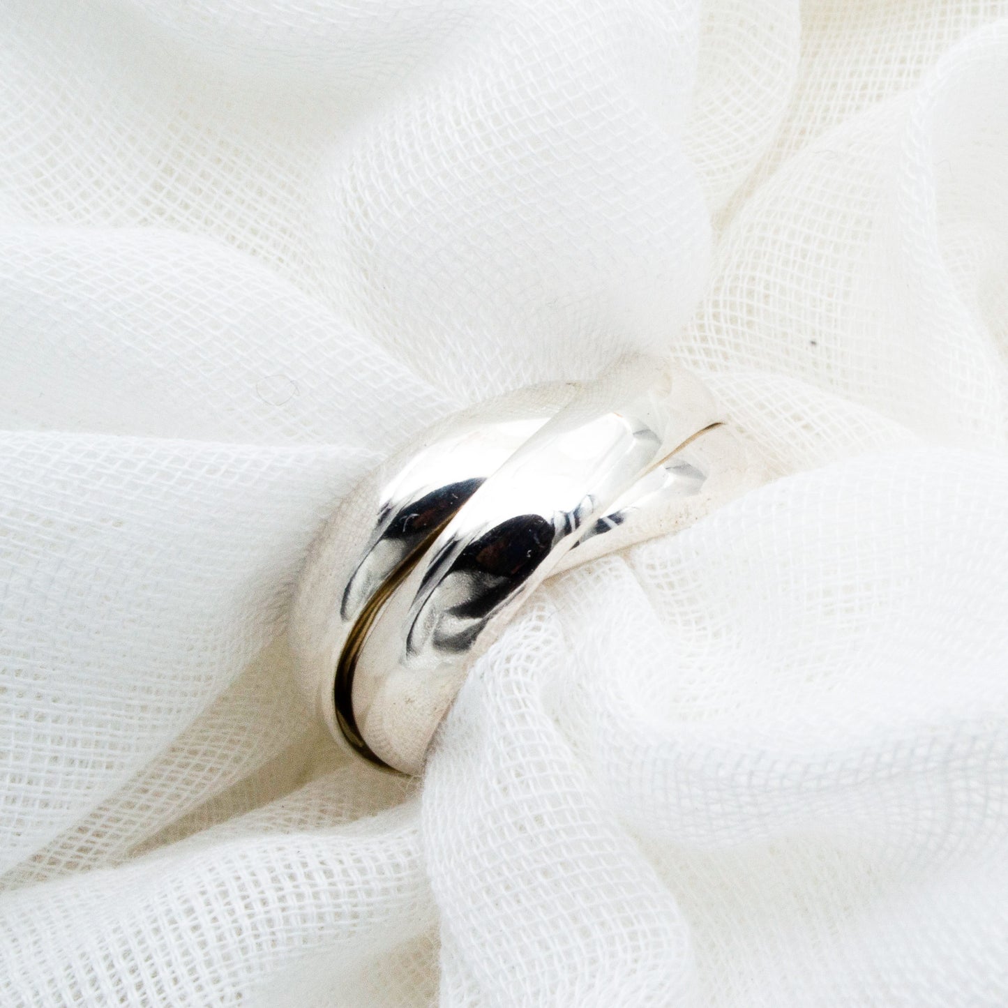 Chunky sterling silver russian wedding ring