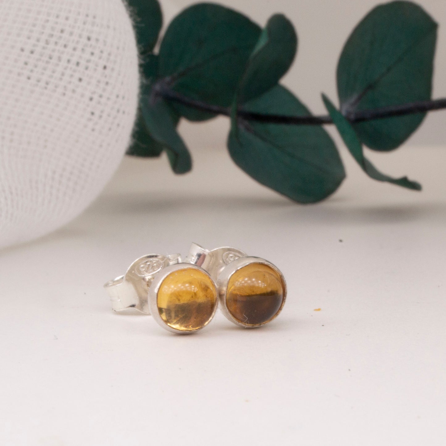 Citrine rose cut earrings