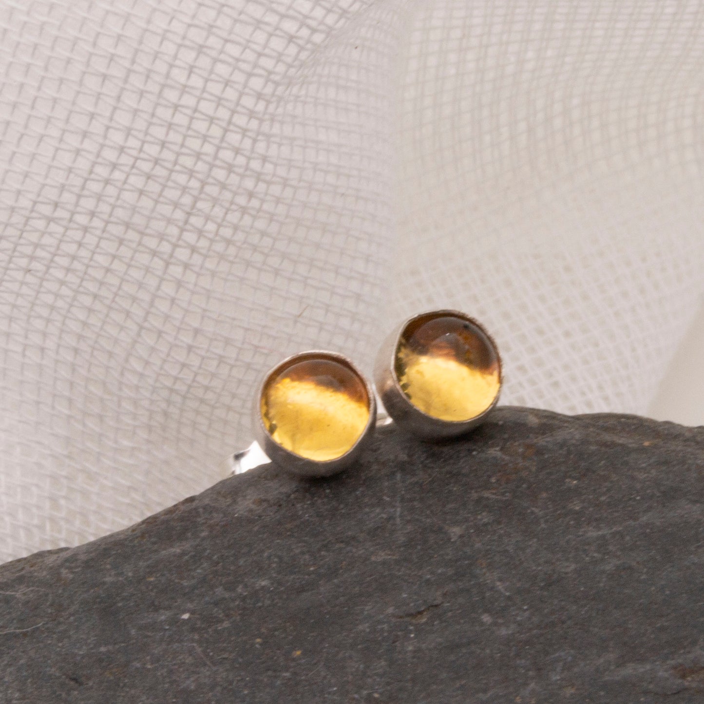 Citrine rose cut earrings