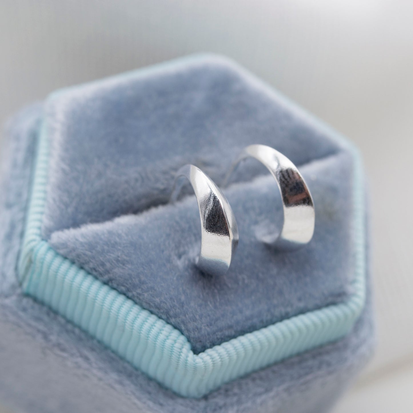 Crescent hoop earrings - sterling silver