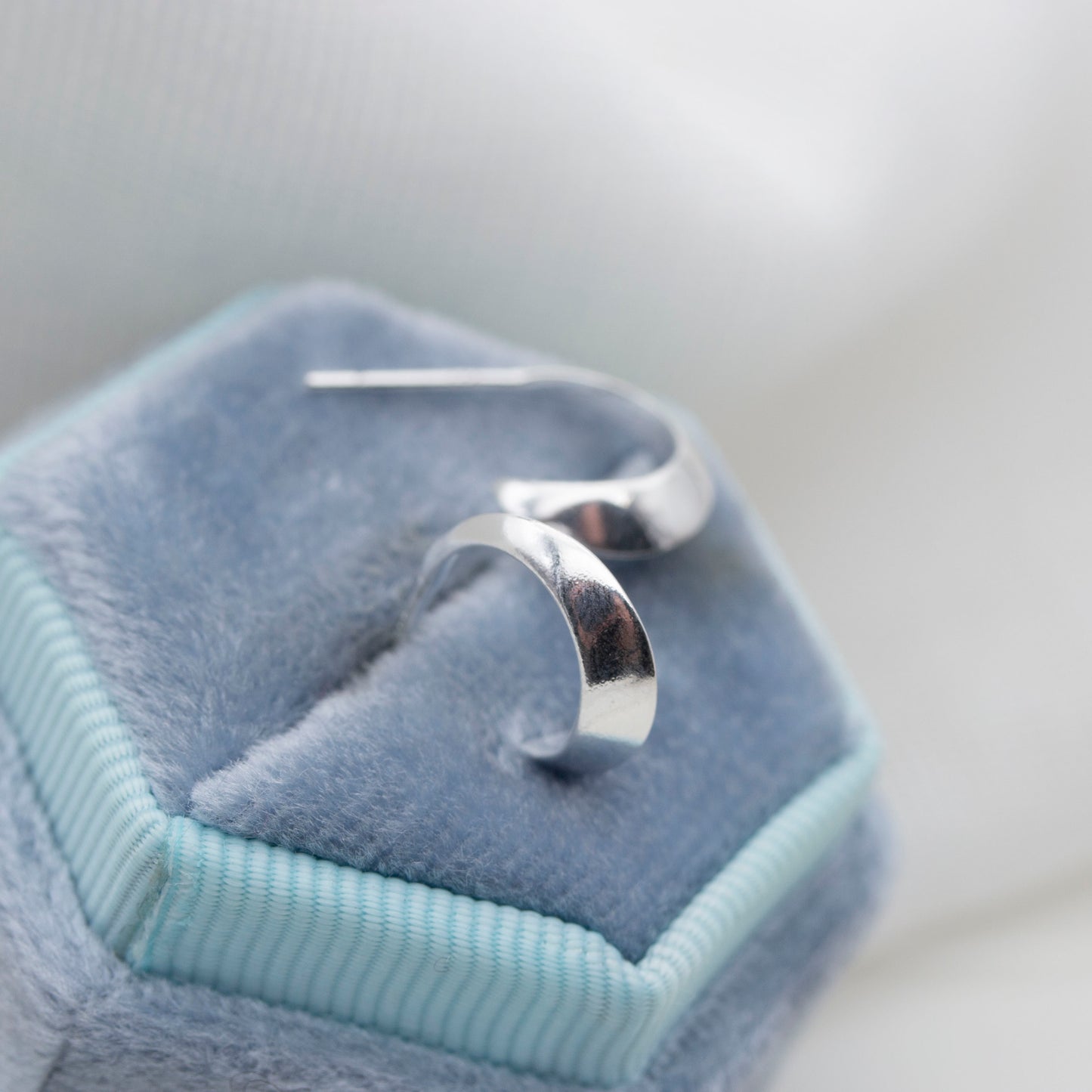 Crescent hoop earrings - sterling silver