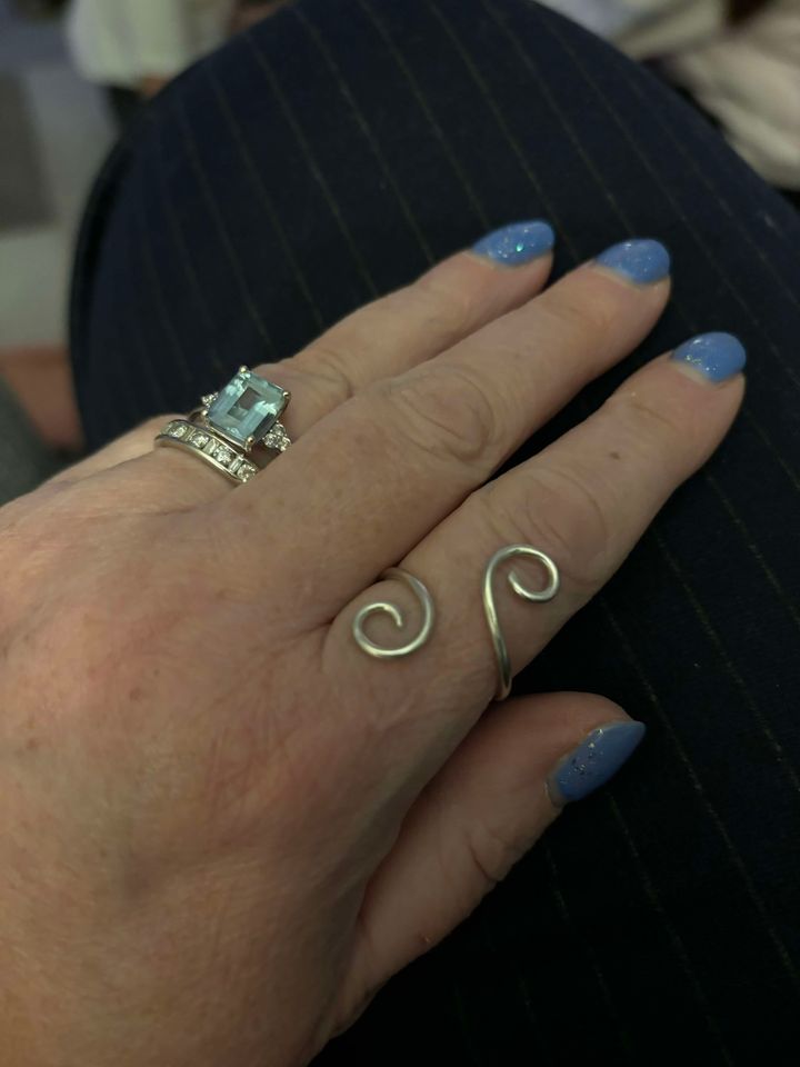 Curly sterling silver ring