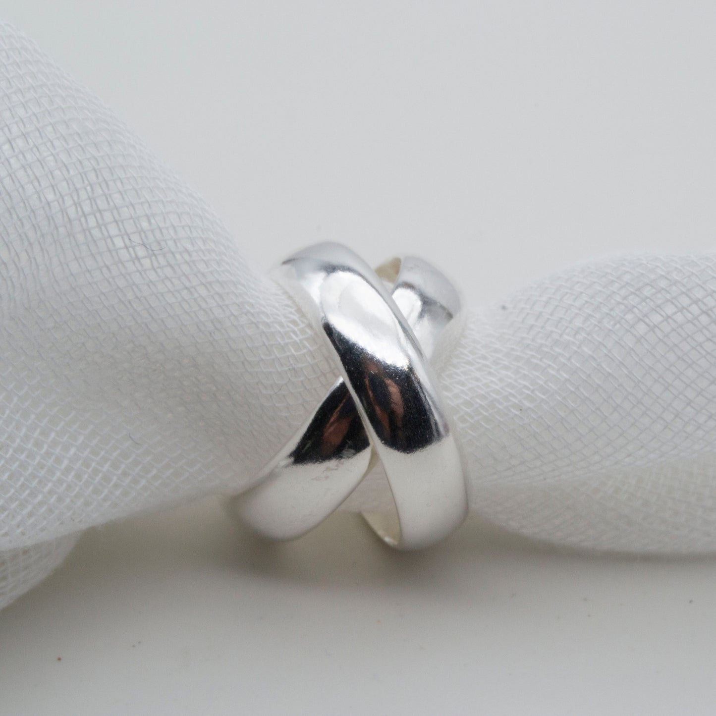 Chunky silver duo ring