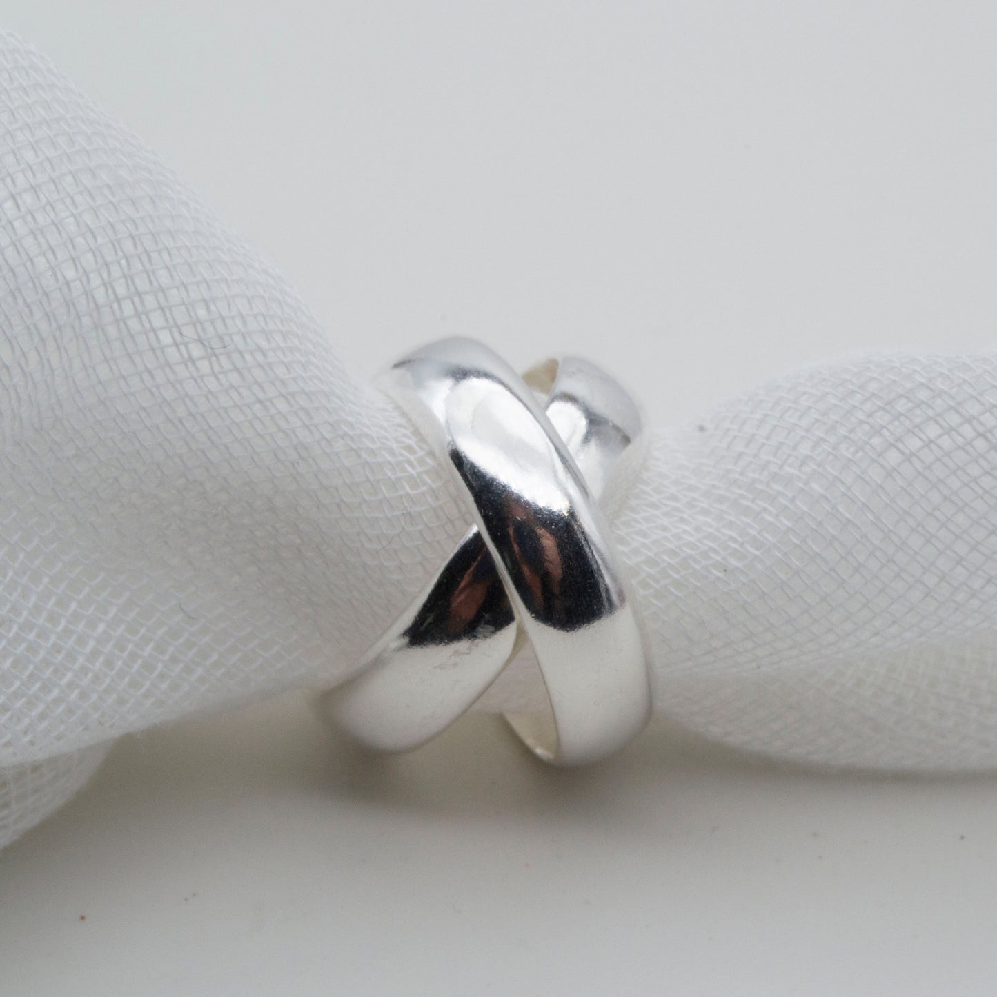 Chunky silver duo ring