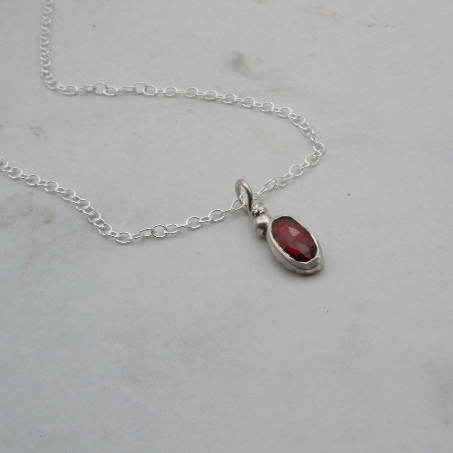 Garnet freeform pendant