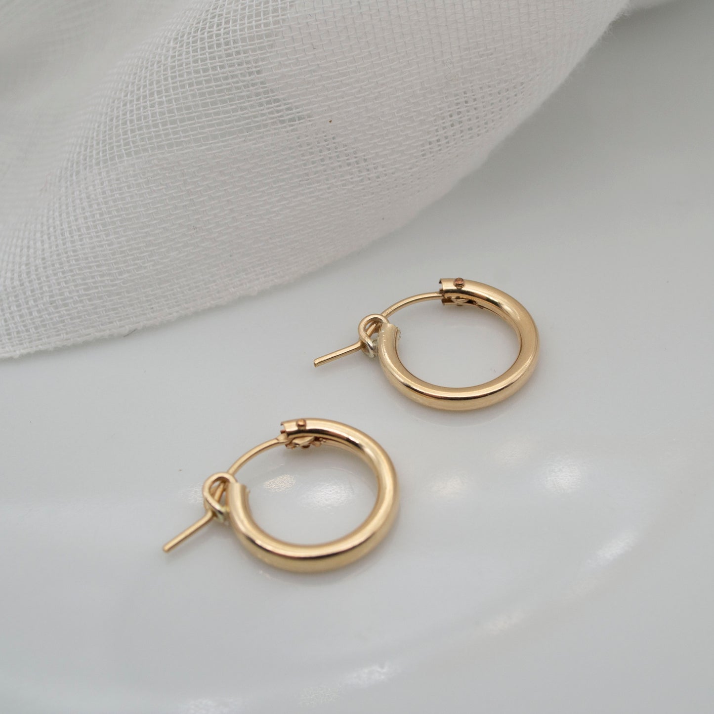 Hinged 14k gold fill hoop earrings