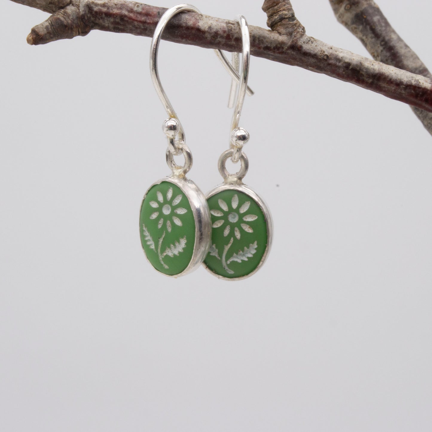 Vintage glass drop earrings