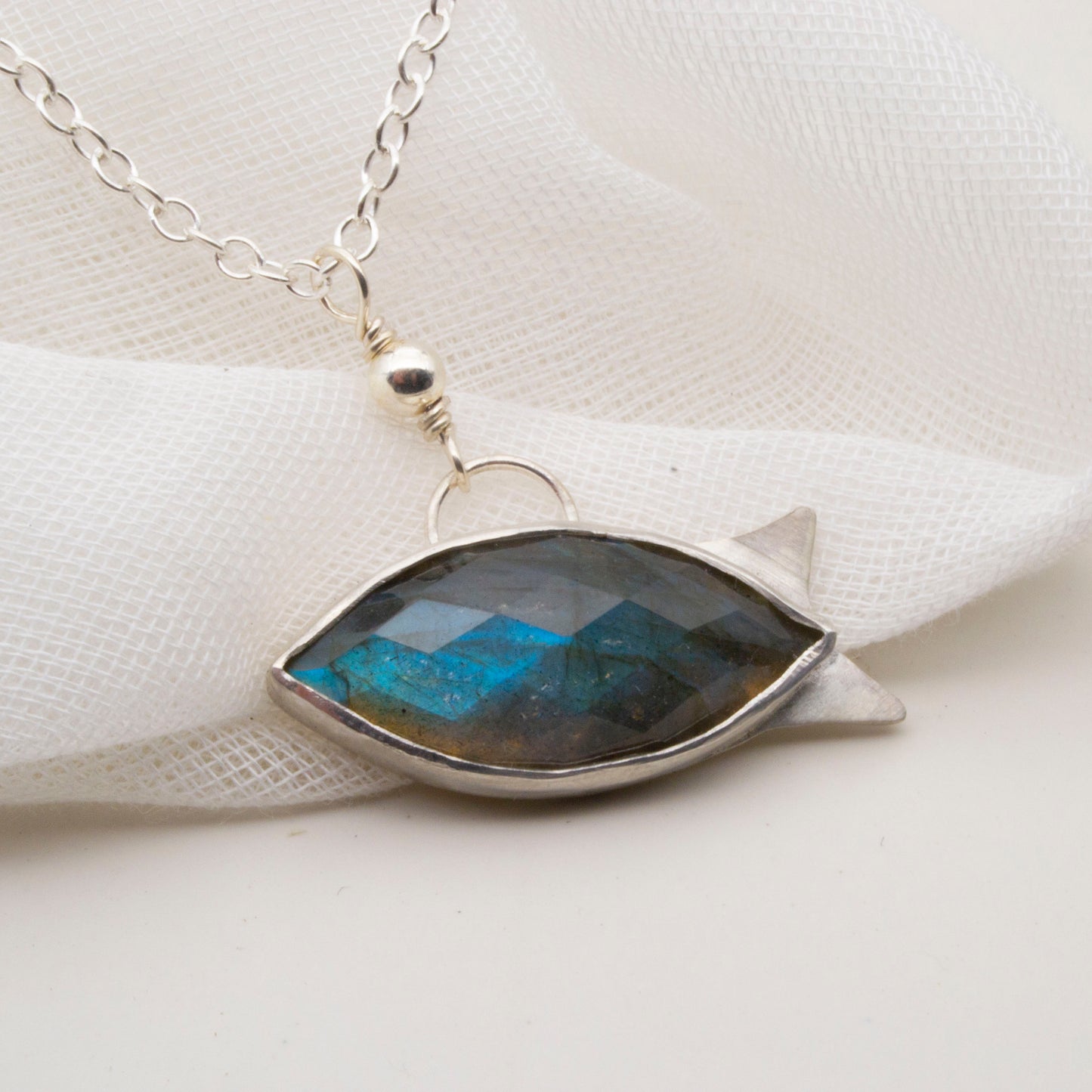 Labradorite little fish pendant