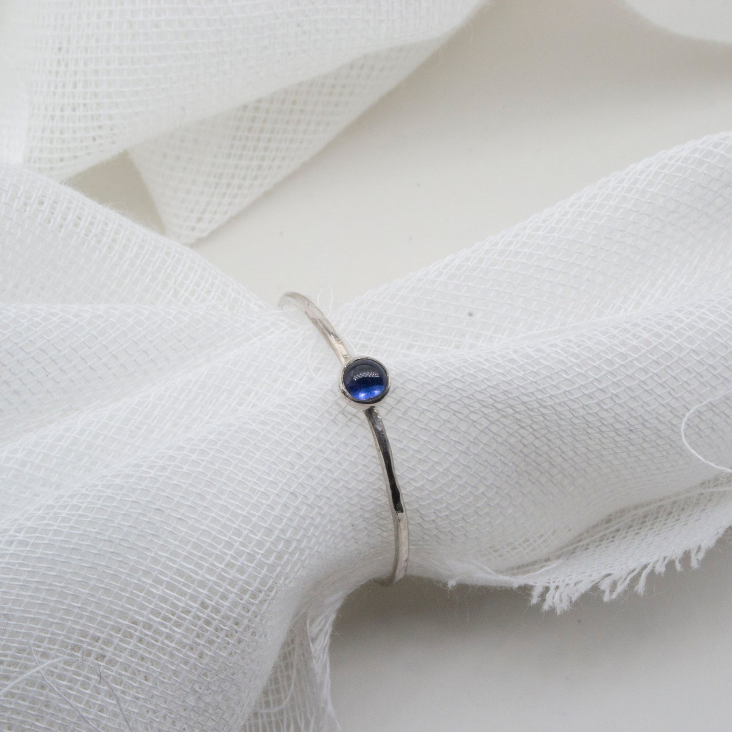 Skinny lab sapphire ring size V