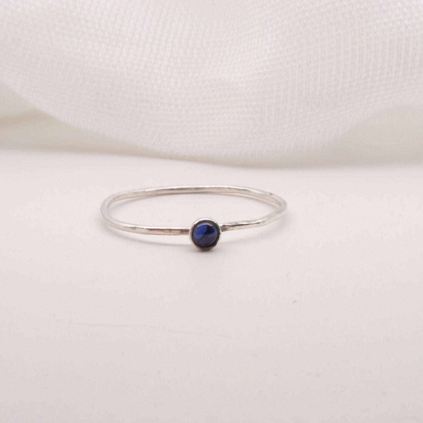 Skinny lab sapphire ring size V