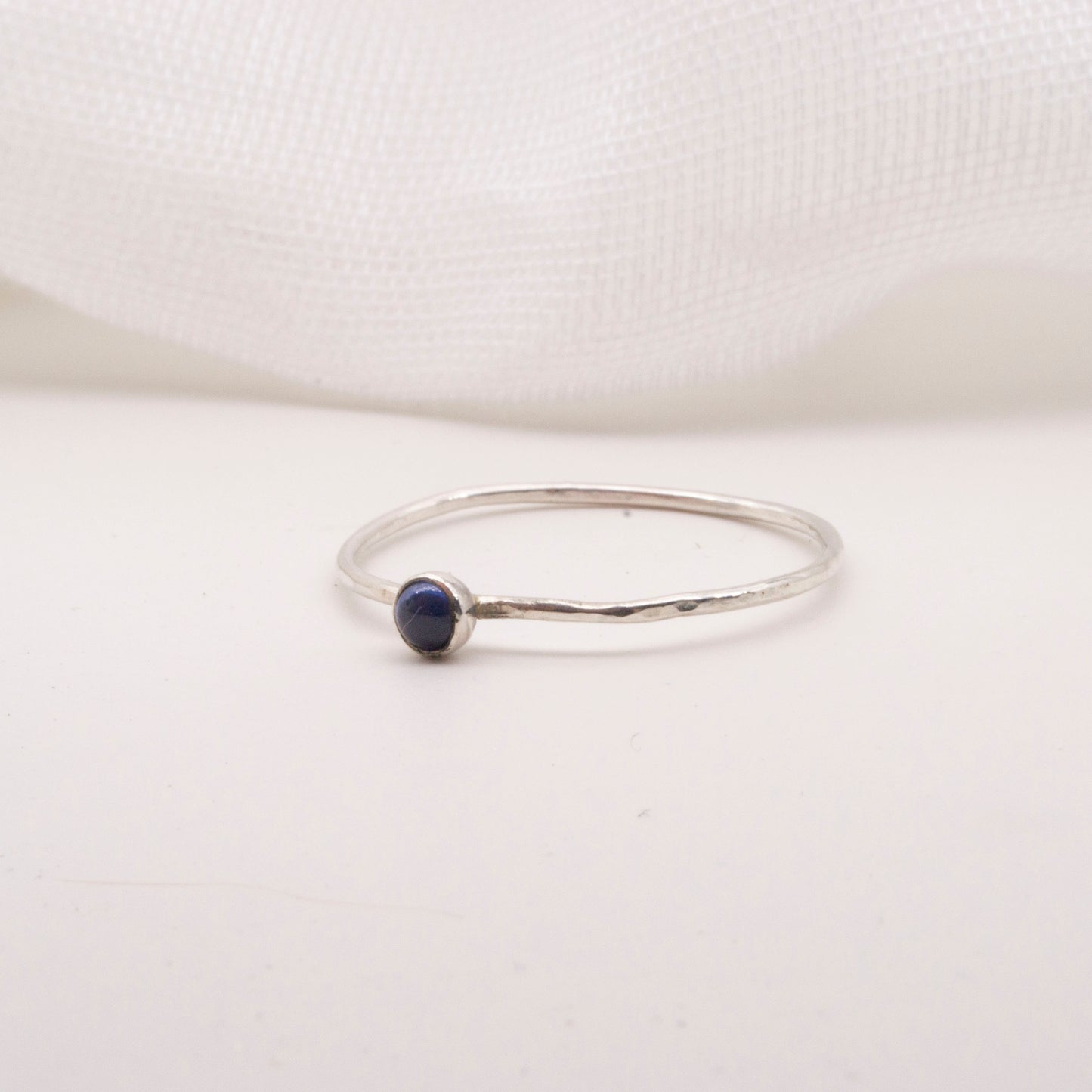 Skinny lab sapphire ring size V