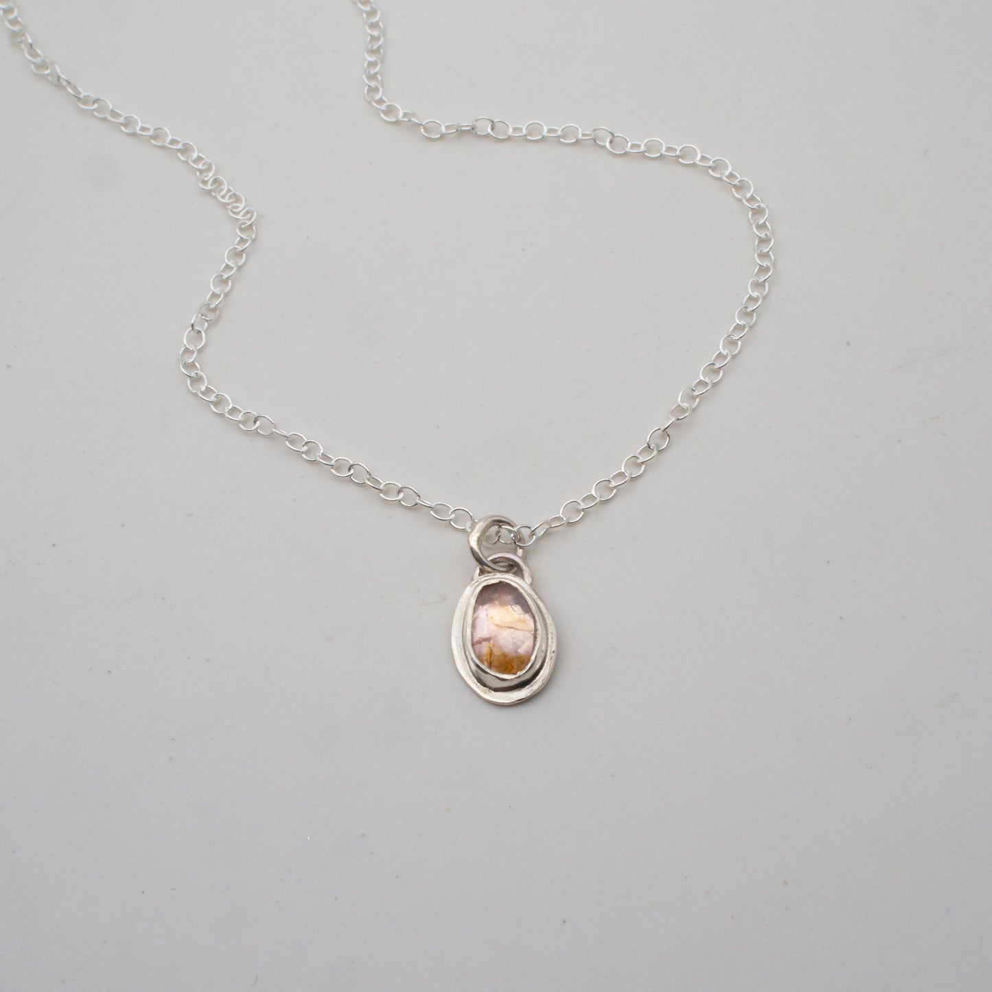 Peachy pink tournmaline pendant