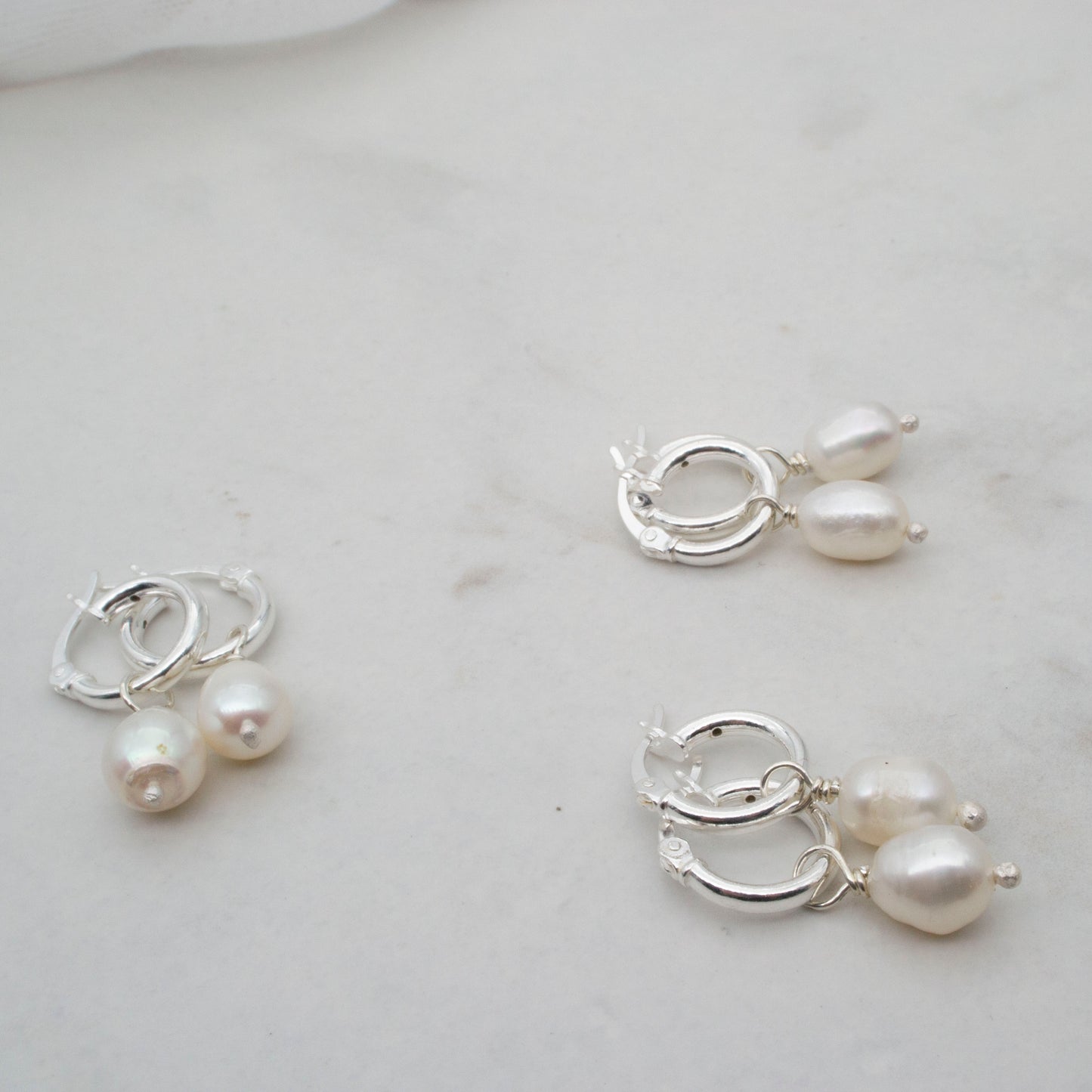 Pearl hoop earrings