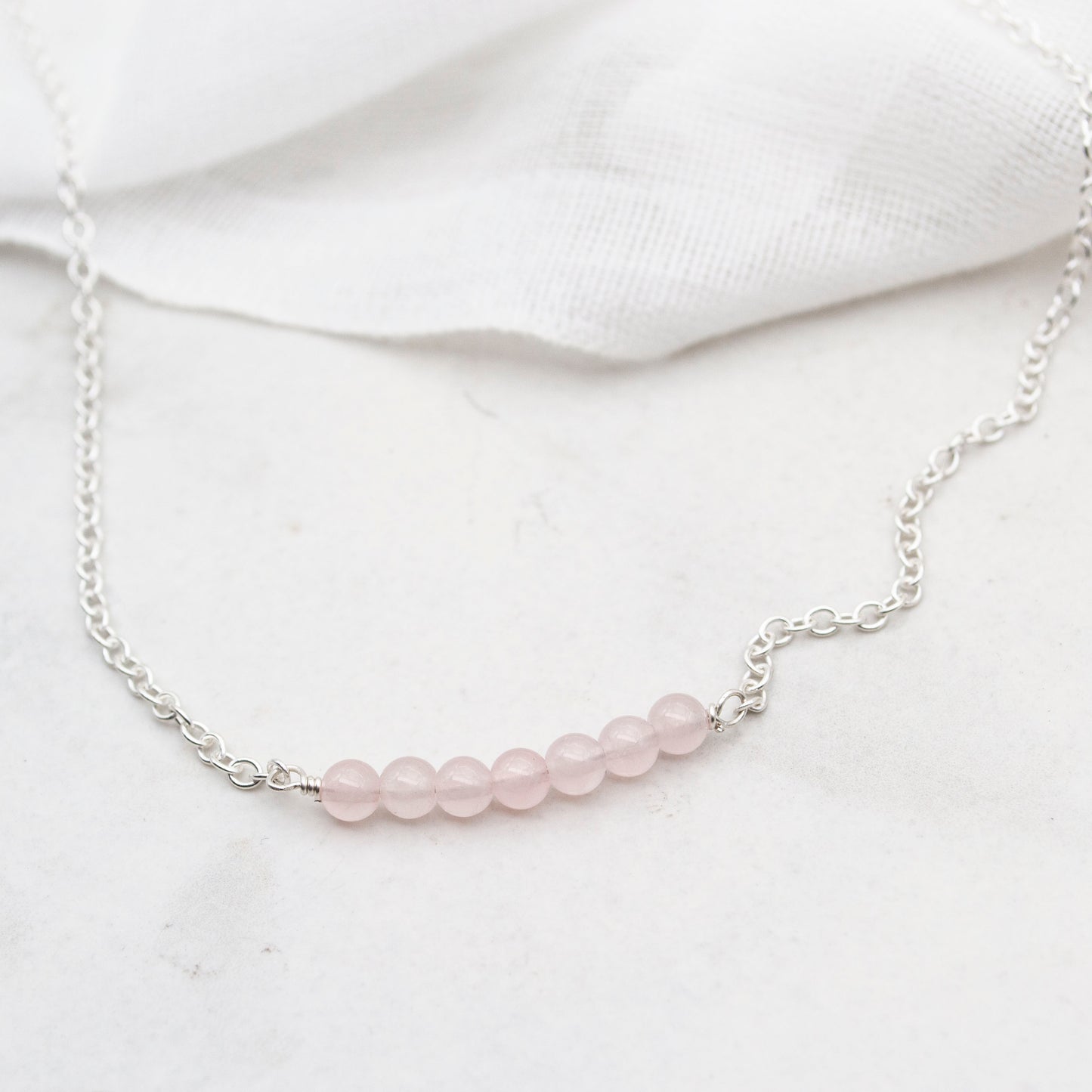 Seven Bead Necklace – Sterling Silver & Gemstones