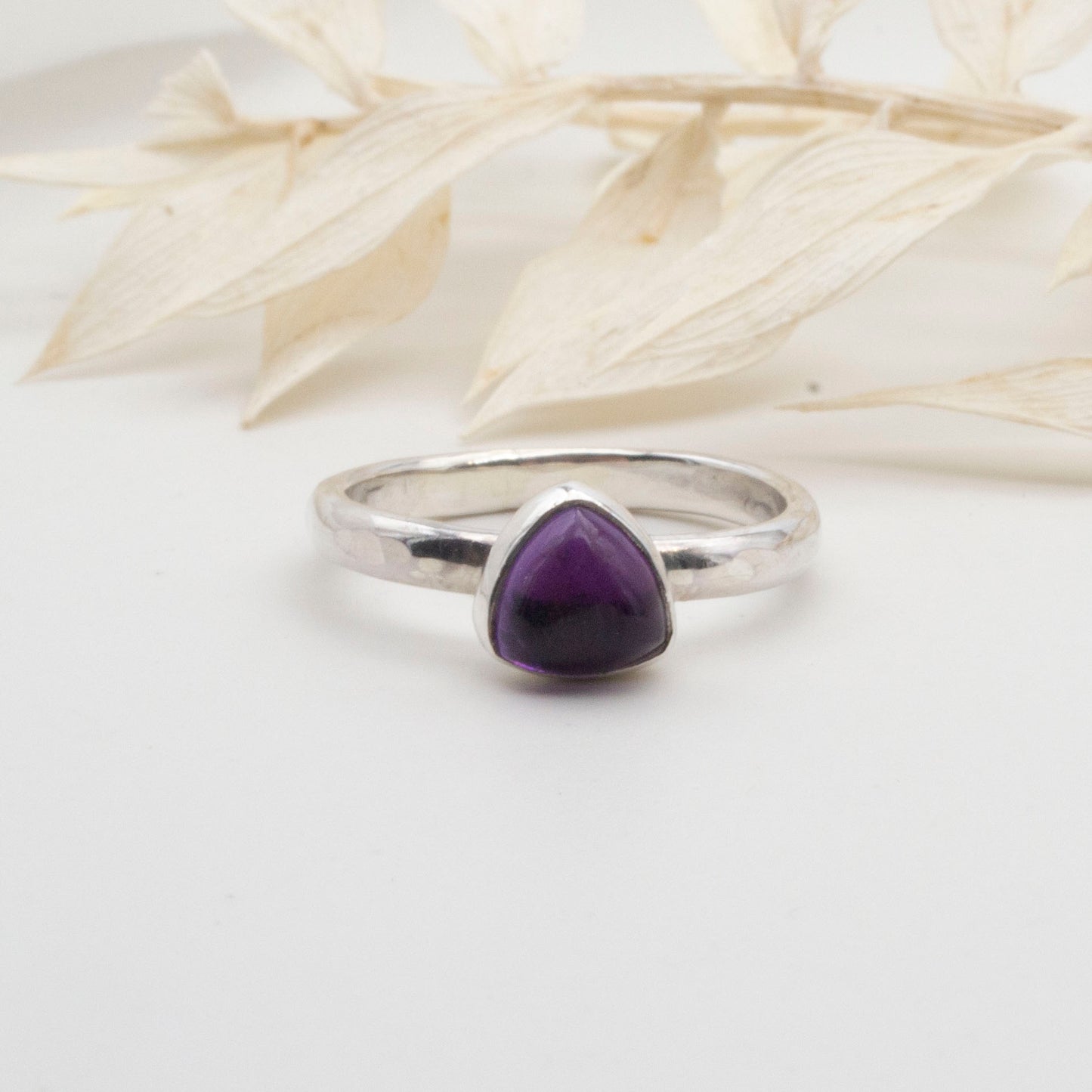 Amethyst cabochon ring Size I1/2