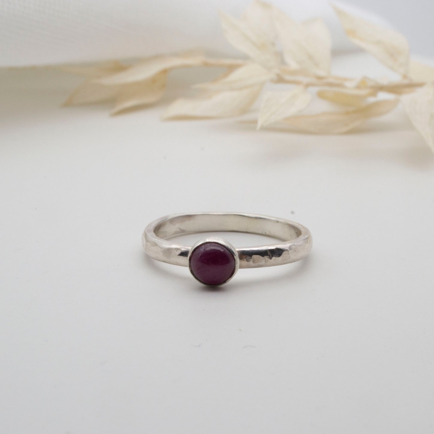 Natural ruby cabochon ring Size M