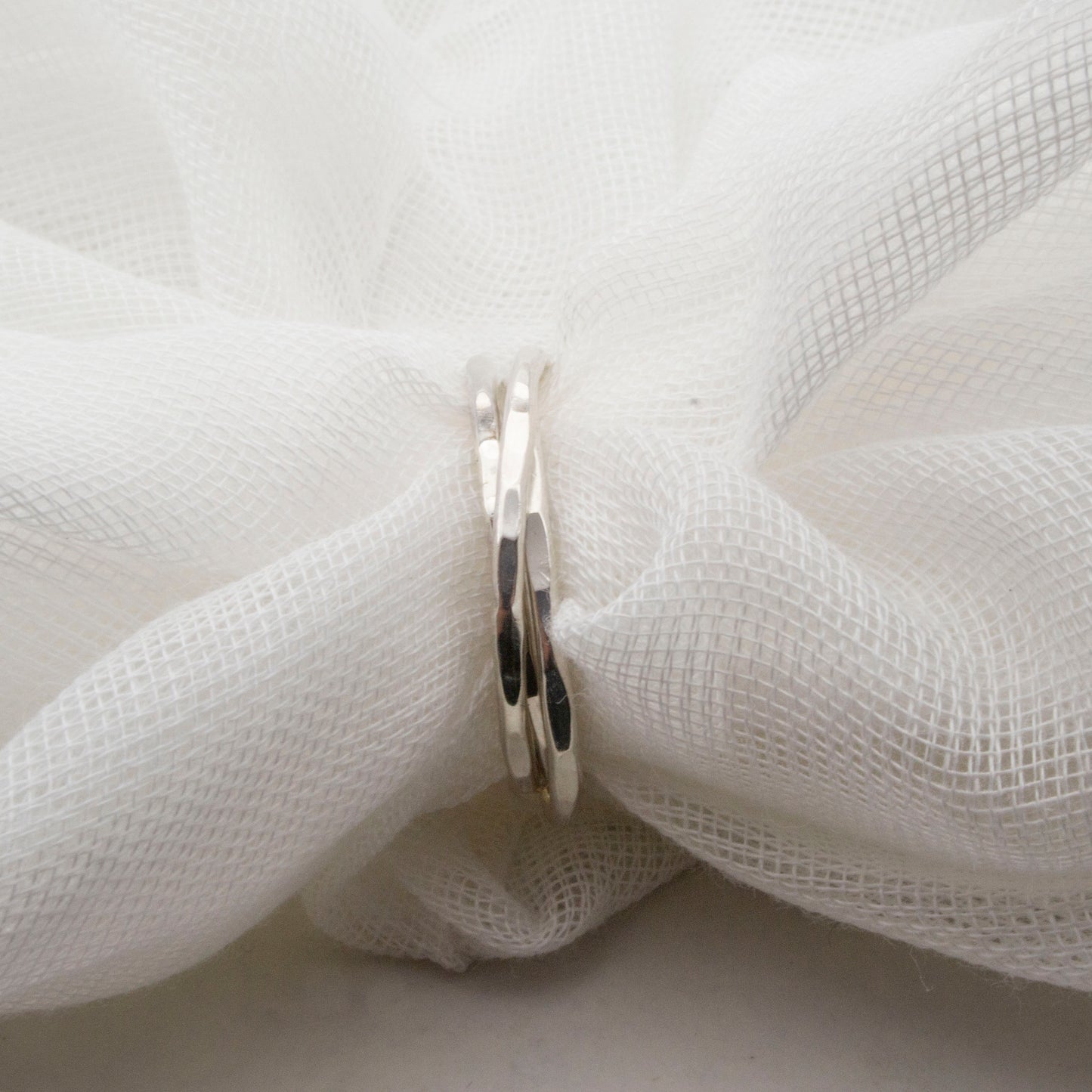 Hammered silver russian wedding ring