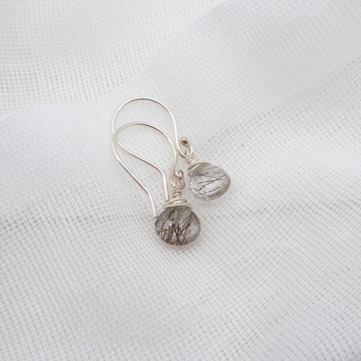 Tourmalinated quartz earrings
