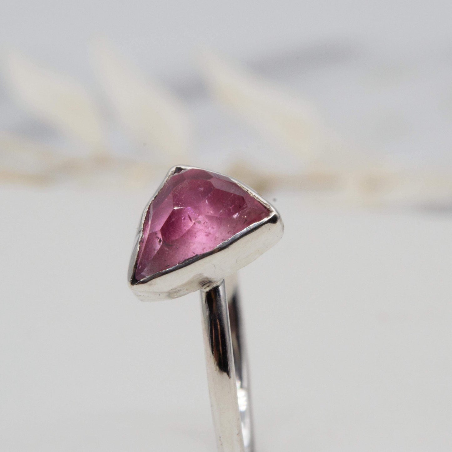 Becky Pearce Designs Freeform pink triangular tourmaline ring