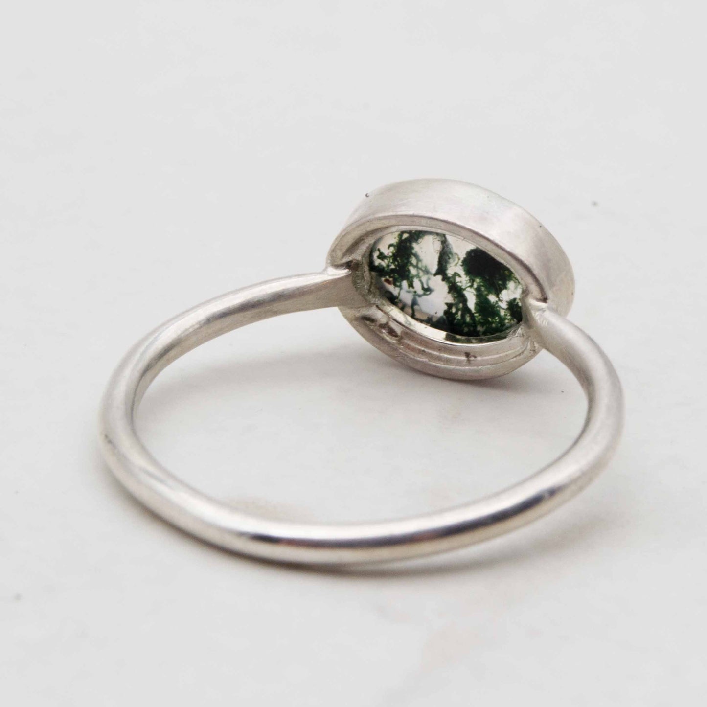 Becky Pearce Designs Moss agate - forest fern ring