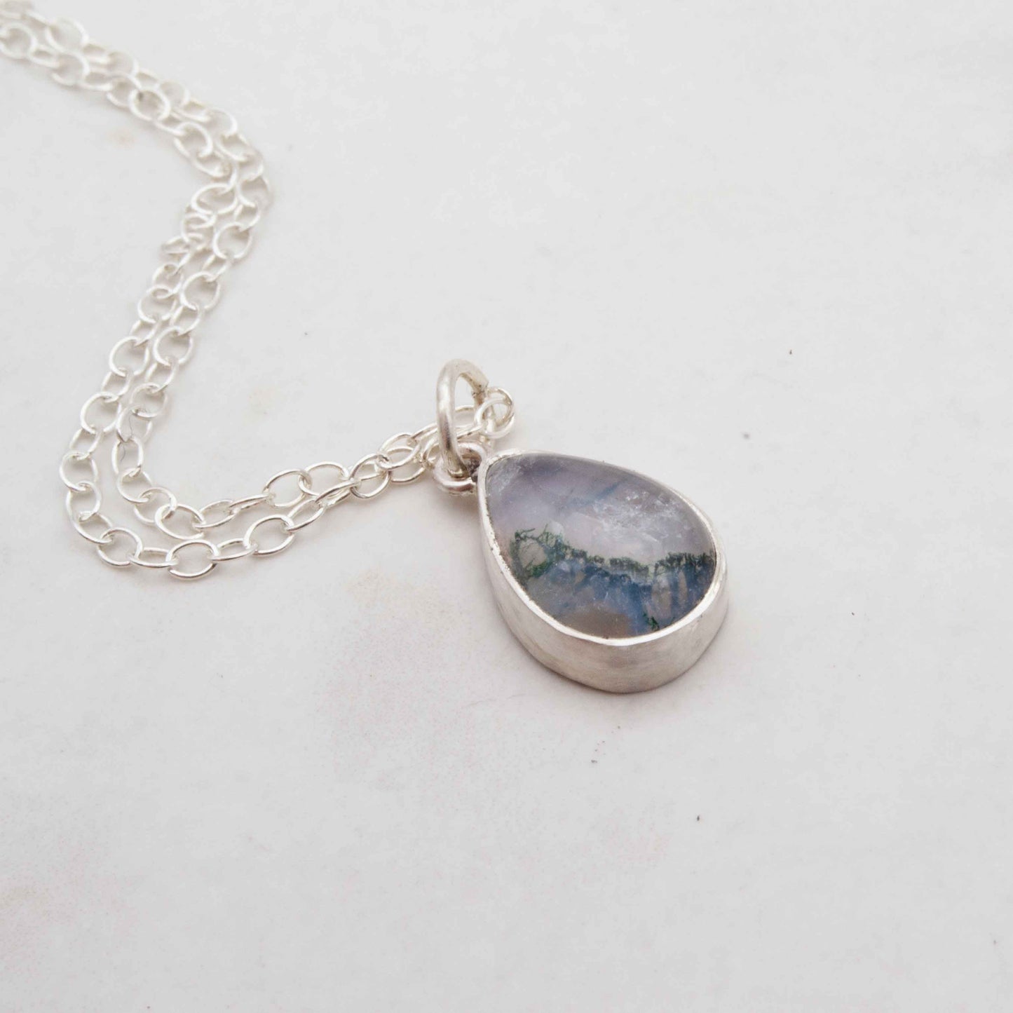 Becky Pearce Designs Moss agate pendant - 12x8mm