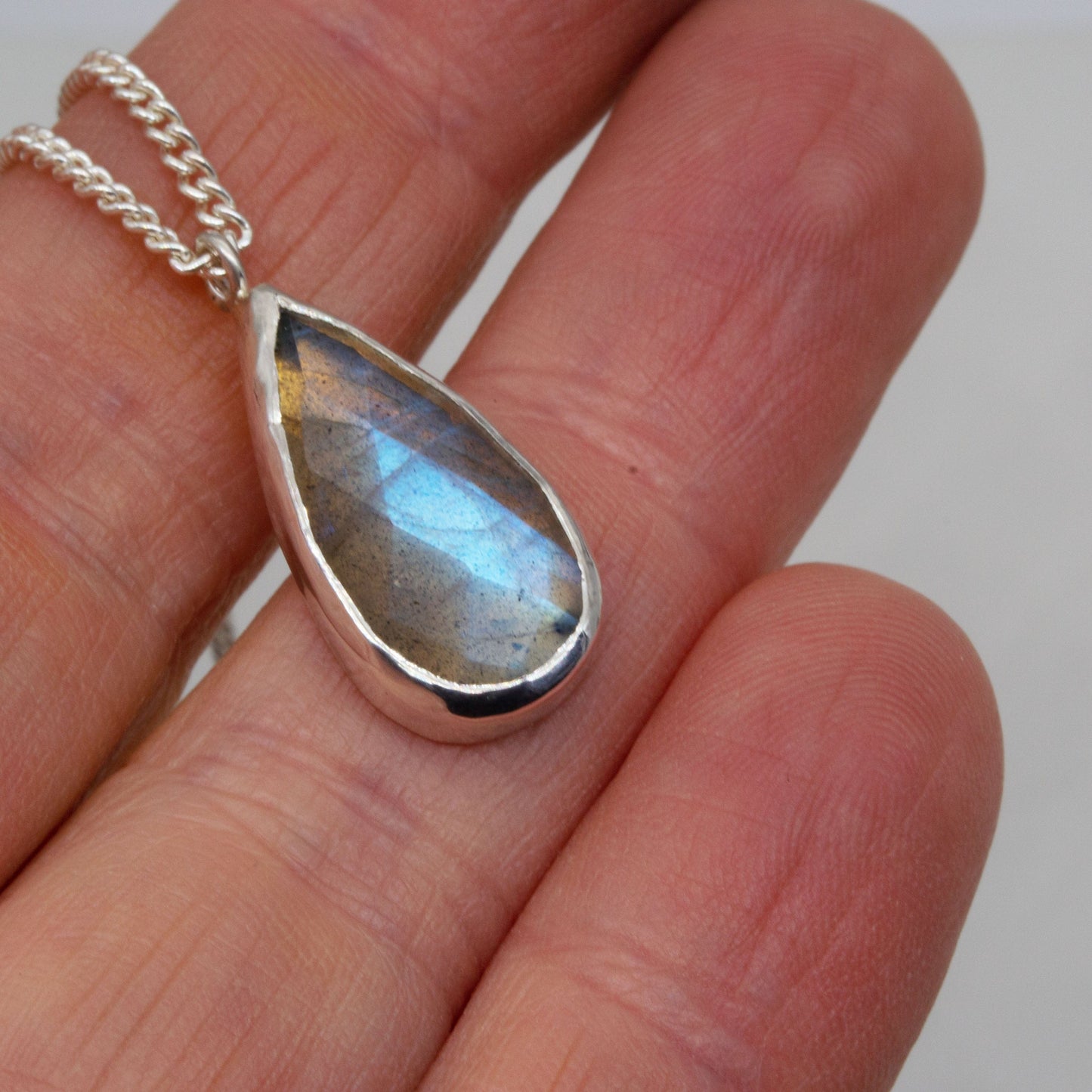 Becky Pearce Designs Tear drop labradorite pendant