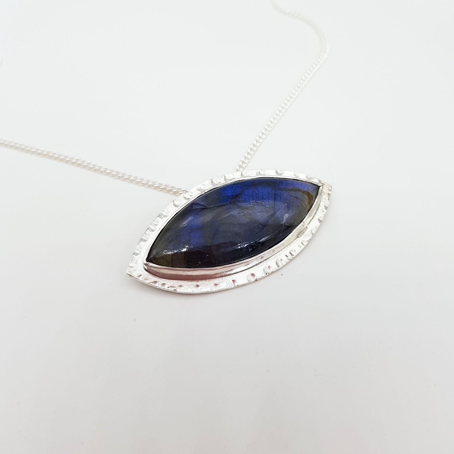 Becky Pearce Designs Silver marquise labradorite pendant