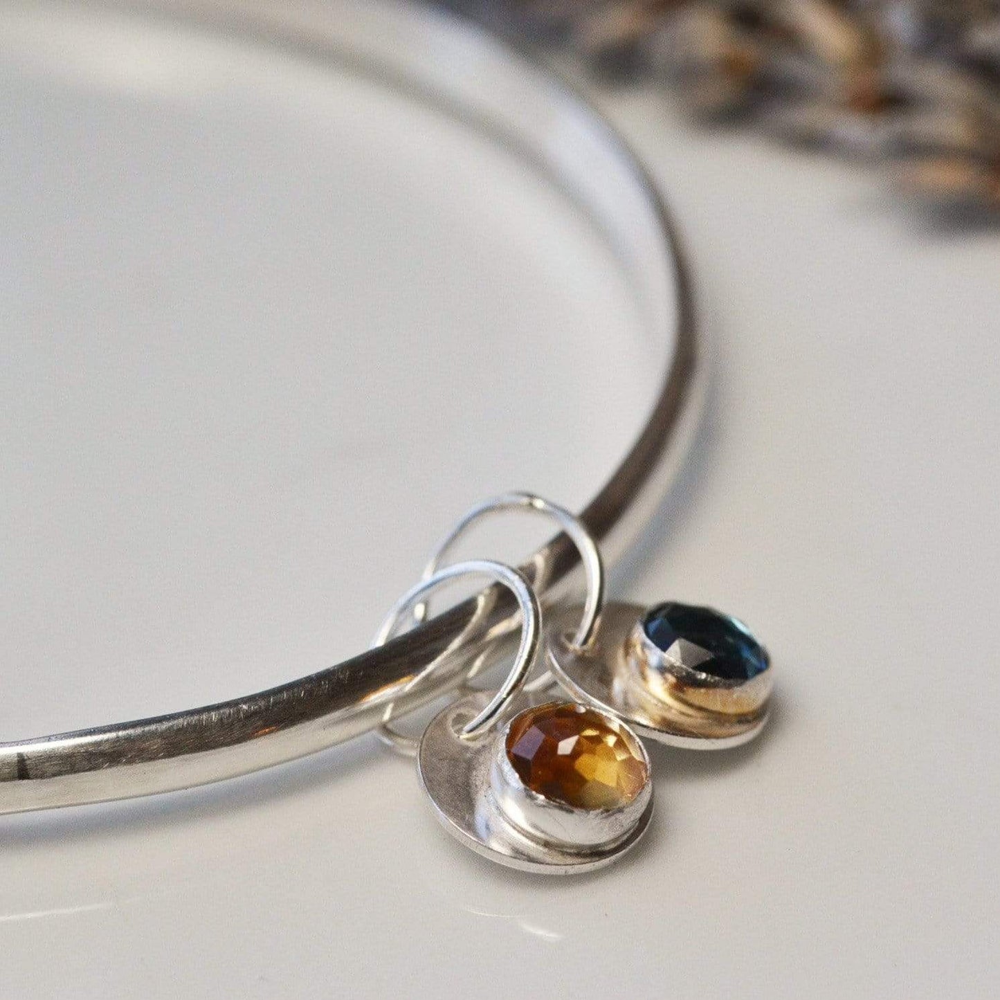 Becky Pearce Designs bangle Multiple birthstone bangle - with disc charm