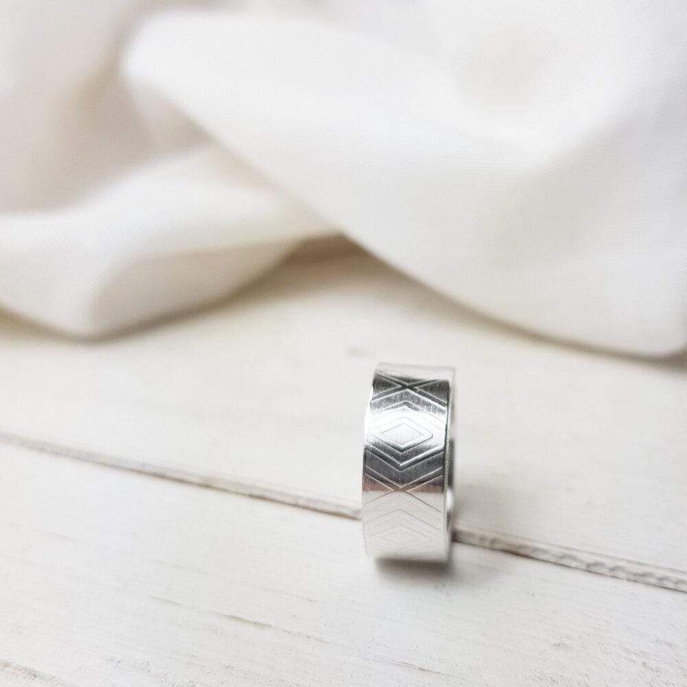 Becky Pearce Designs Rings Textured wide band ring