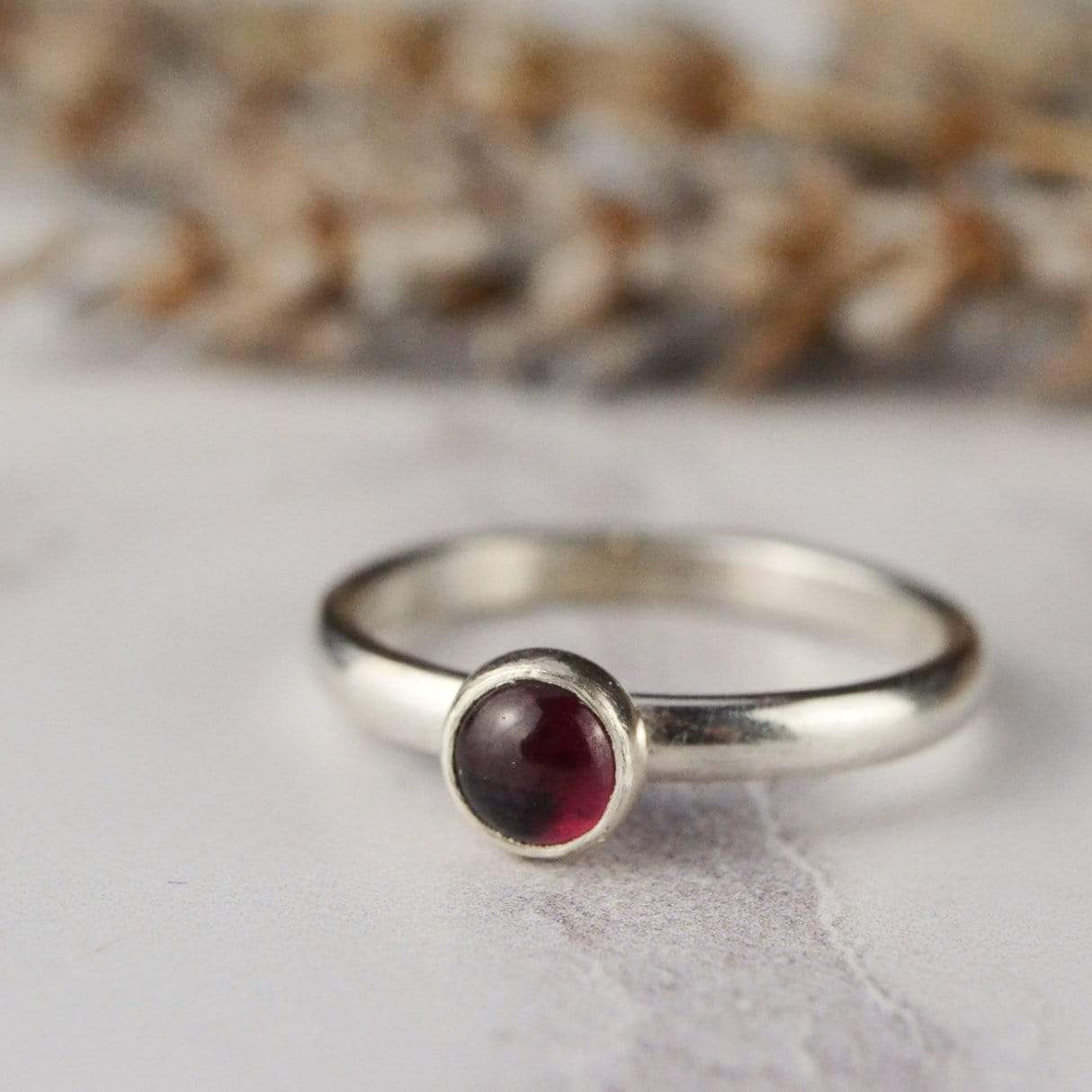 Becky Pearce Designs Rings Round cabochon birthstone stacking ring