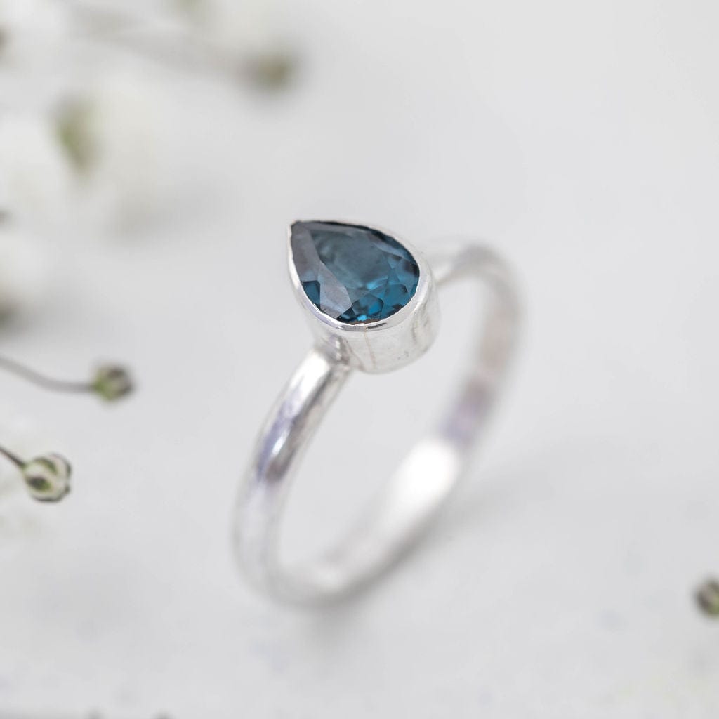 London Blue Topaz (December) Birthstone Stacking Ring – Becky