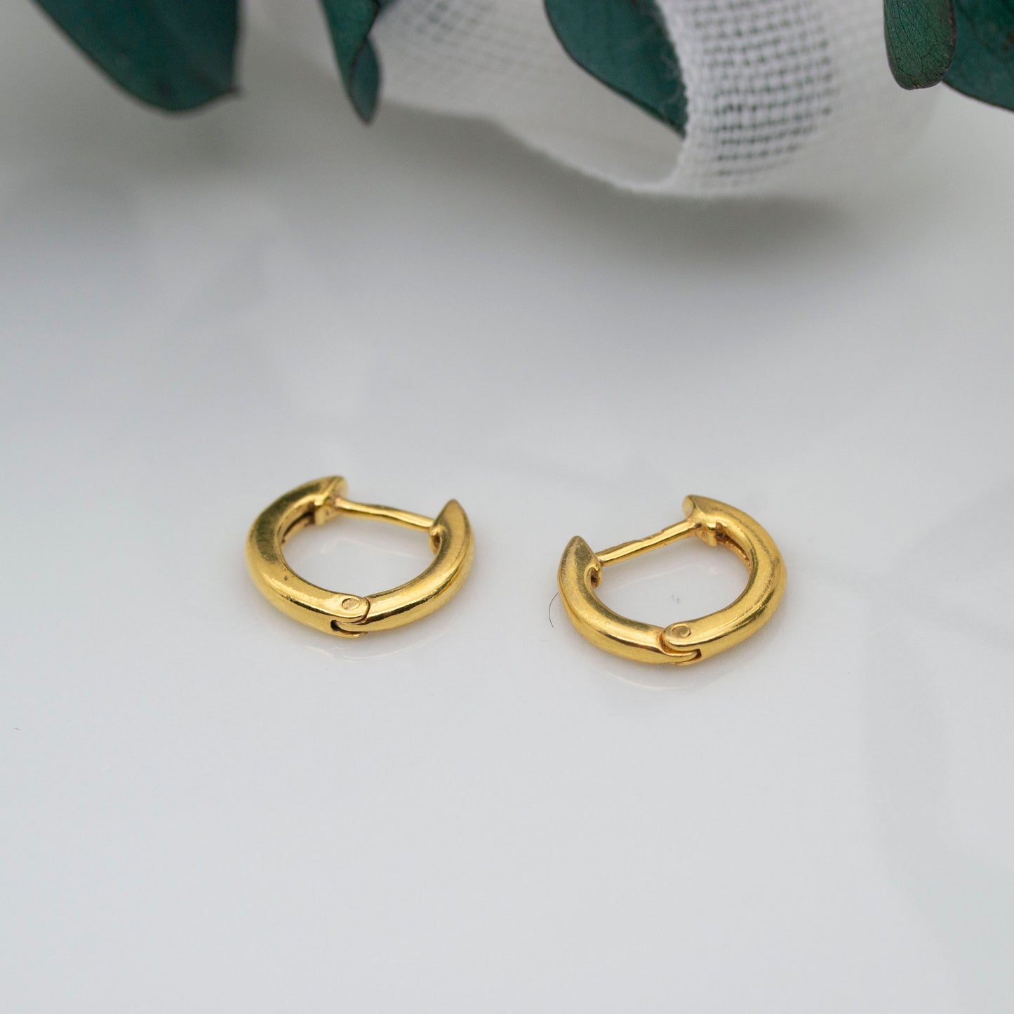 Gold vermeil huggie hoop earrings