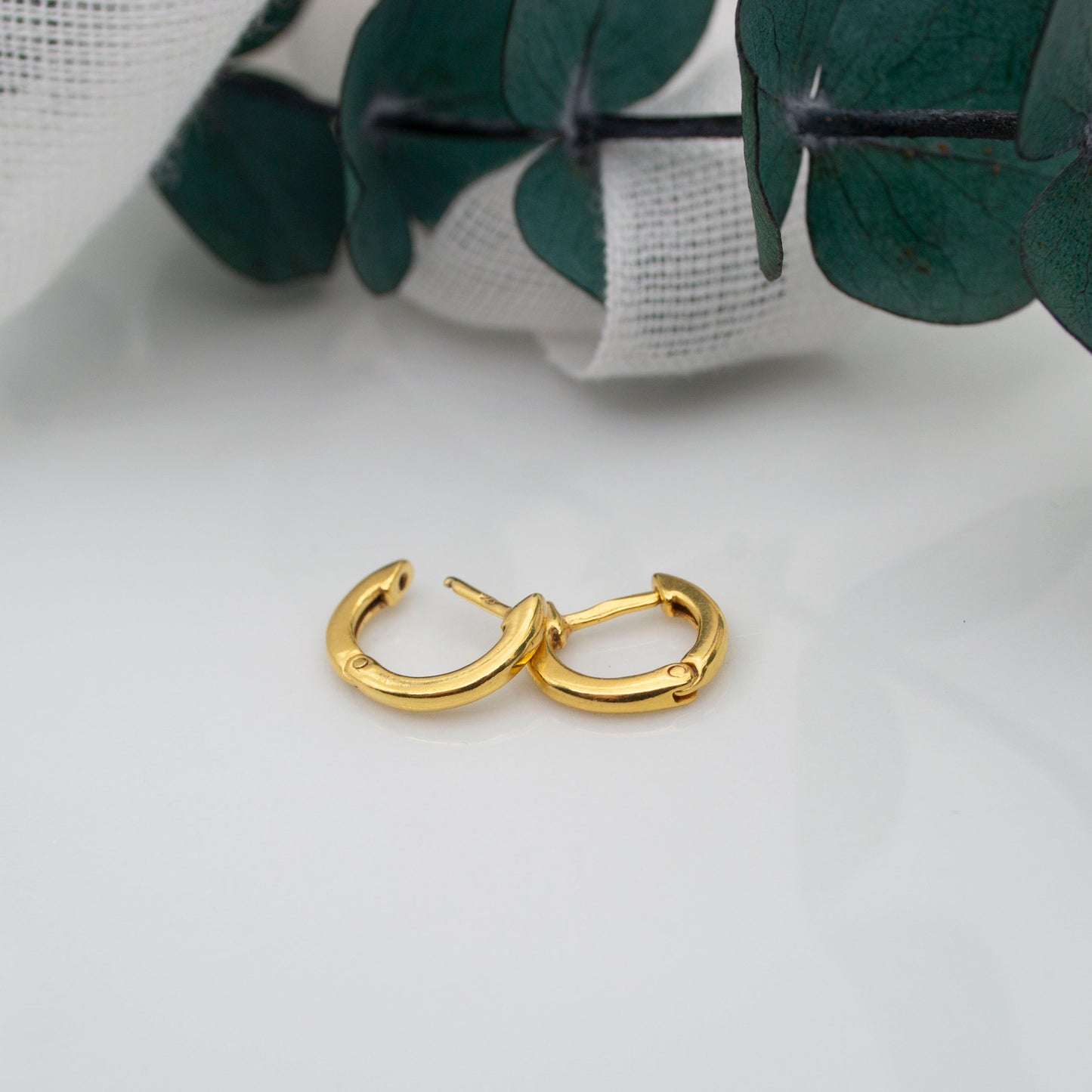 Gold vermeil huggie hoop earrings