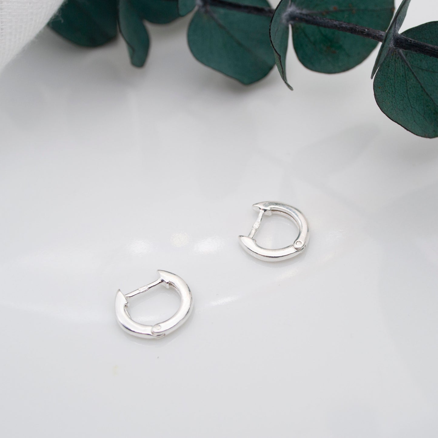 Sterling silver huggie hoop earrings