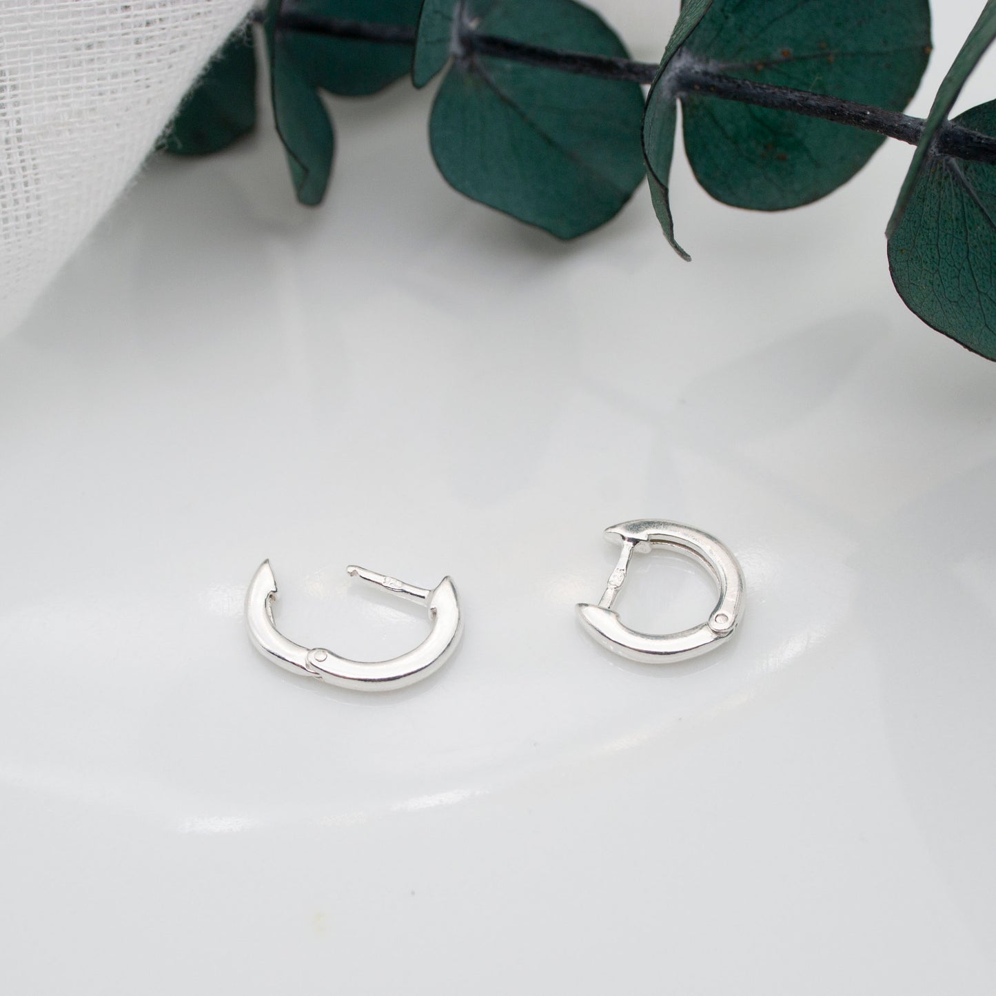 Sterling silver huggie hoop earrings