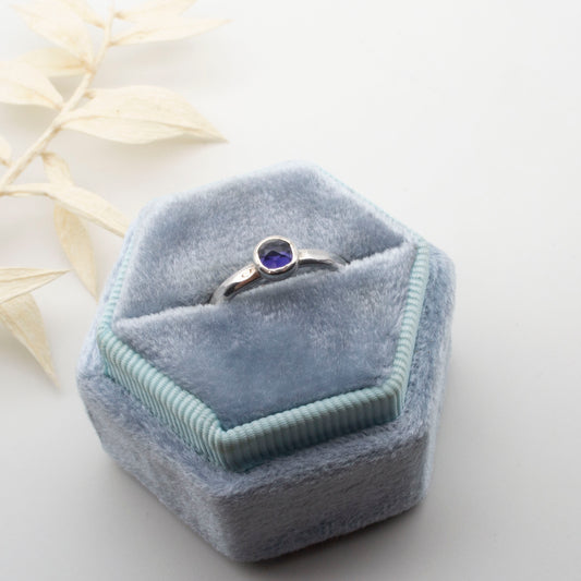 Iolite rose cut ring Size J