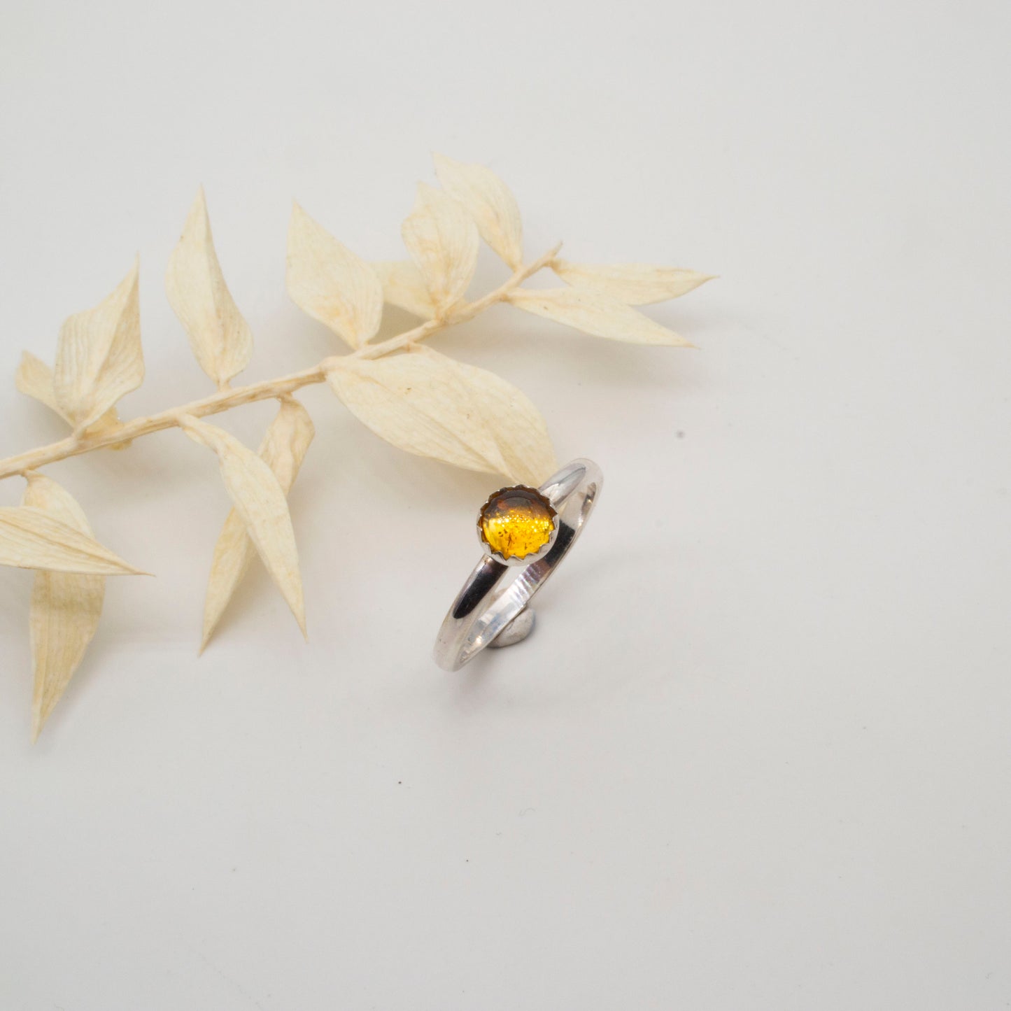 Citrine cabochon ring size P1/2