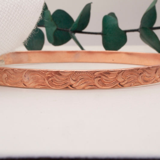 Copper patterned bangle